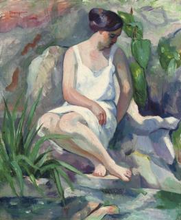 Henri Charles Manguin - Baigneuse assise à Cassis (Jeanne)