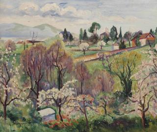 Henri Charles Manguin - Paysage de Suisse au printemps