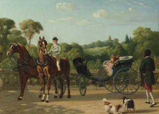 Henri d\'Annecy Montpezat - Preparing The Carriage; And A Ride In The Country