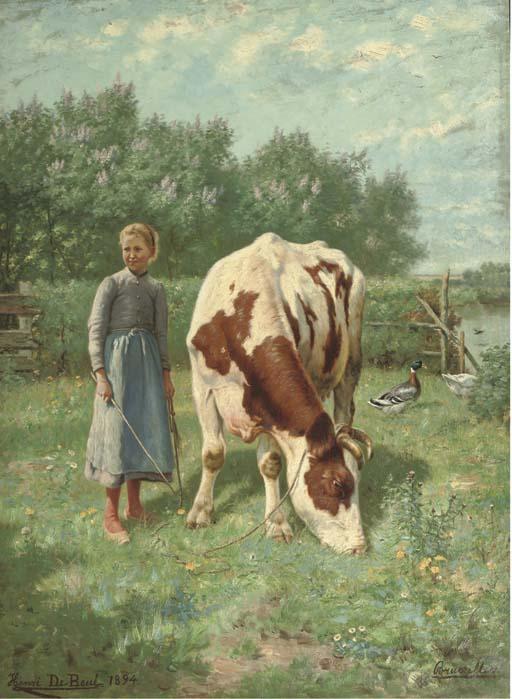 Henri de Beul - The little cowherdess