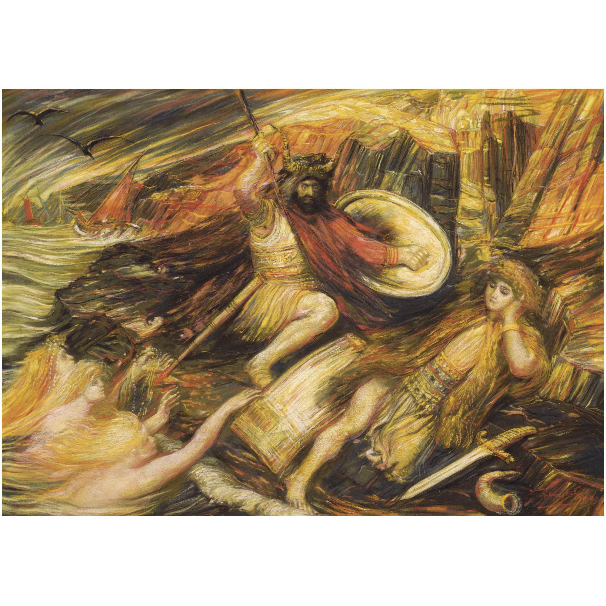 Henri de Groux - Belgian La Mort De Siegfried