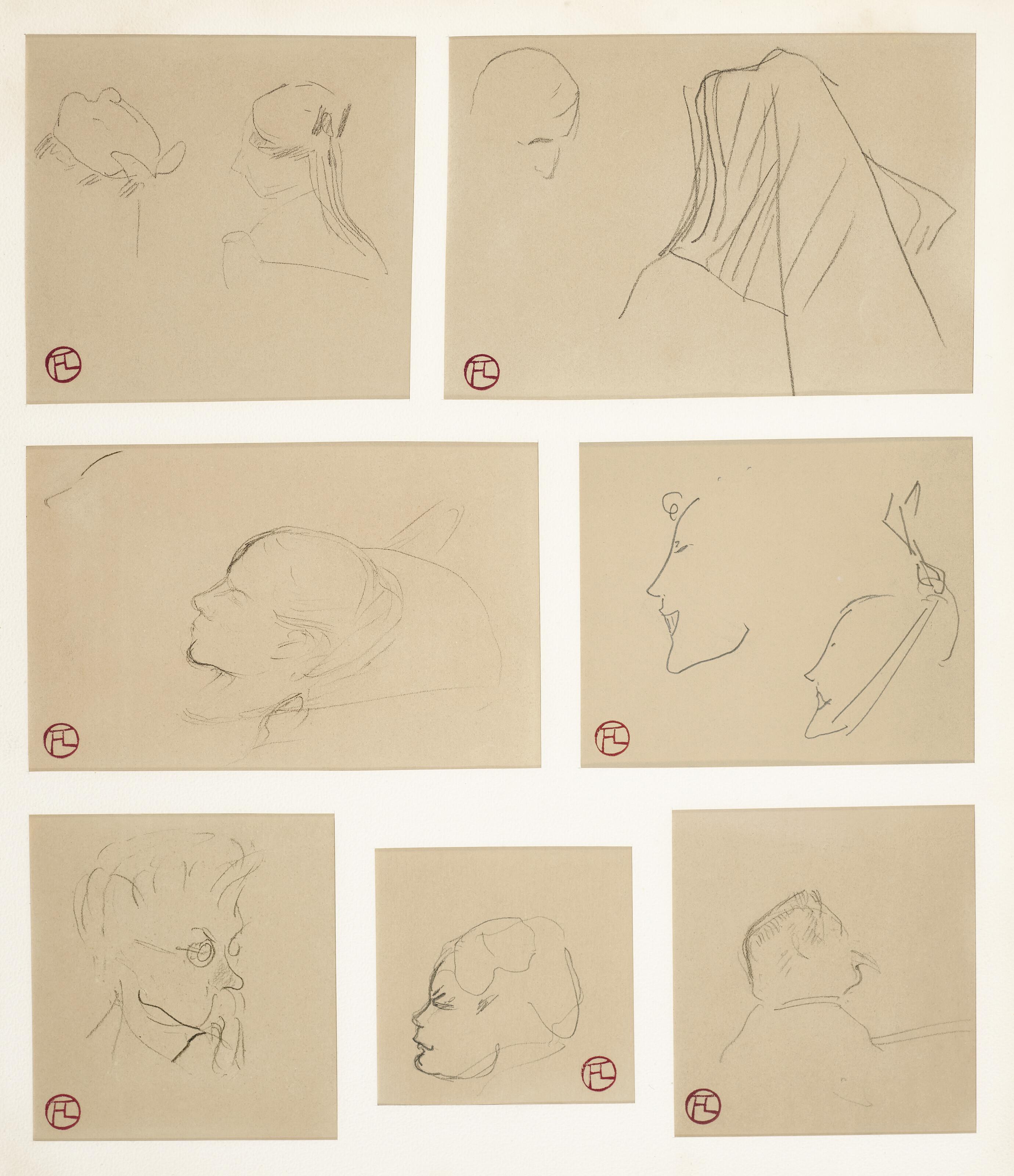 Henri De Toulouse-Lautrec - a: A l’hôpital St. Louis  b: A l’hôpital St. Louis: une infirmière c: A l’hôpital St. Louis: une malade d: A l’hôpital St. Louis (recto and verso) e: A l’hôpital St. Louis: docteur f: A l’hôpital St. Louis g: A l’hôpital St. Lou