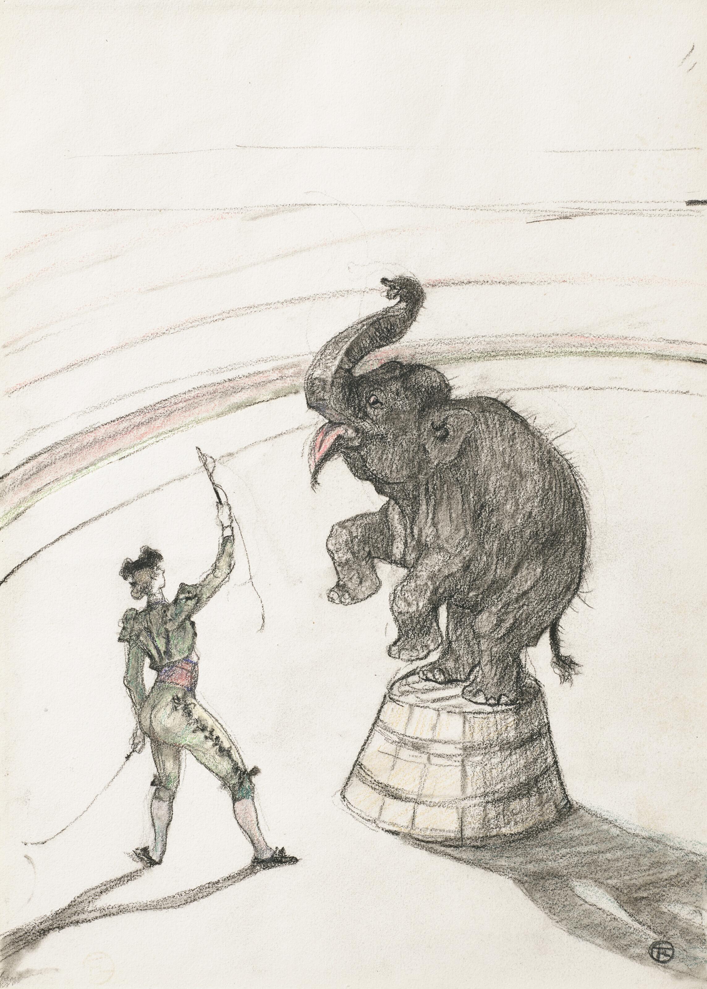 Henri de Toulouse-Lautrec - Au cirque: Éléphant en liberté