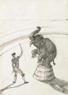 Henri de Toulouse-Lautrec - Au cirque: Éléphant en liberté