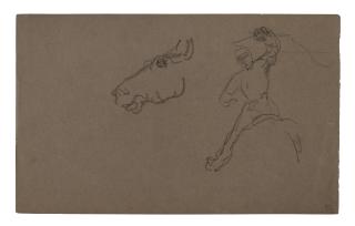 Henri De Toulouse-Lautrec - Cavalerie (Recto) ; Étude De Cheval Et Cavalier De Dos (Verso)