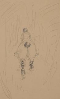 Henri De Toulouse-Lautrec - Cavalier de dos ( recto ); Etude de cheval ( verso )