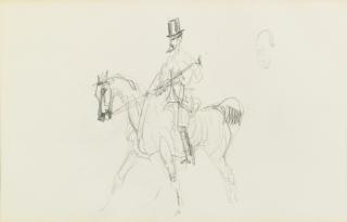 Henri De Toulouse-Lautrec - Cavalier En Haut De Forme And Trois Têtes D\'Homme: A Double-Sided Drawing