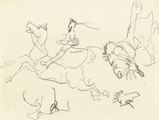 Henri De Toulouse-Lautrec - Cavalier - Recto Croquis - Verso