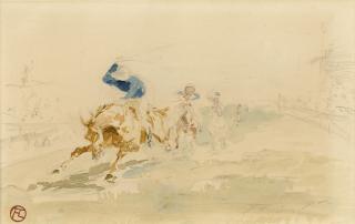 Henri De Toulouse-Lautrec - Course De Chevaux - Recto Babylone D\'Allemagne (Première Étude Pour L\'Affiche - Delteil No. 351) - Verso