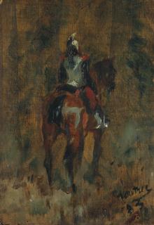 Henri De Toulouse-Lautrec - Cuirassier à cheval, vu de dos