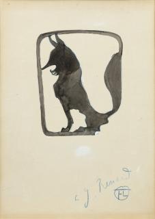 Henri de Toulouse-Lautrec - Cul-de-lampe : Renard assis