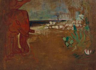 Henri De Toulouse-Lautrec - Décor Indien Pour Le \'Chariot De Terre Cuite\', Maquette De Décor Pour Le Théâtre De L\'Oeuvre