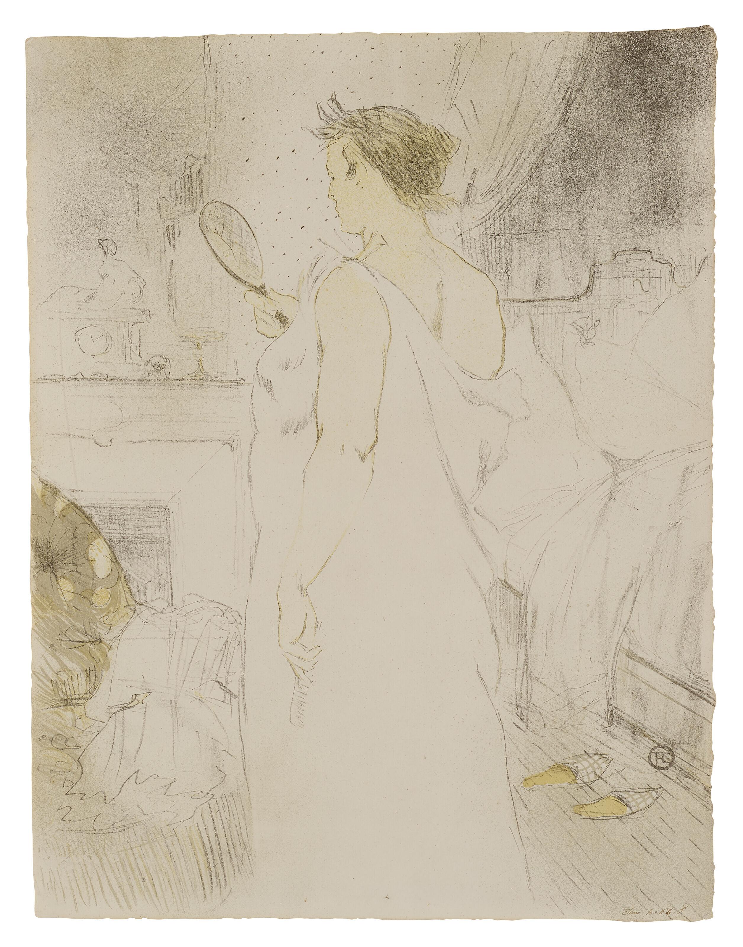 Henri de Toulouse-Lautrec - Femme à la glace - La glace à main, from Elles