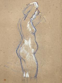 Henri De Toulouse-Lautrec - Femme nue, de profil, se coiffant