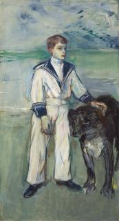 Henri De Toulouse-Lautrec - L\'Enfant au chien, fils de Madame Marthe et la chienne Pamela-Taussat