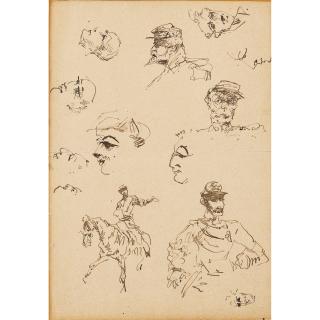 Henri de Toulouse-Lautrec - Têtes De Soldats, Cavaliers