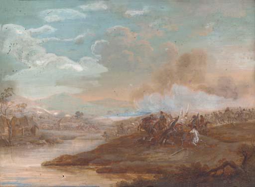 Henri-Désiré Van Blarenberghe - A military skirmish (illustrated); and In the mêlée of battle