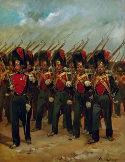 Henri Dupray - French soldiers marching