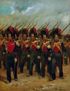 Henri Dupray - French soldiers marching