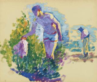 Henri-Edmond Cross - Etude pour Le Tamaris, Le Baigneur