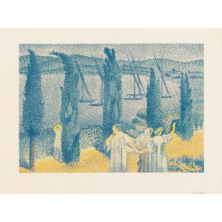 Henri-Edmond Cross - La Promenade, Bord De Mer Ou Les Cyprès