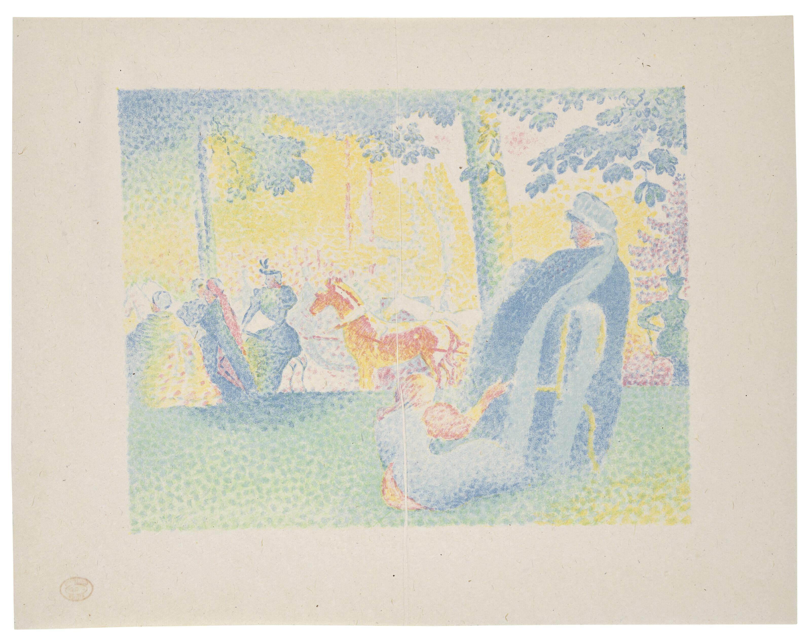 Henri Edmond Cross - Les Champs Elysées, planche pour la  Revue Pan