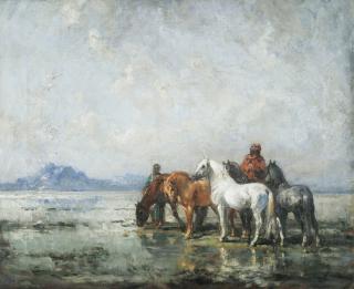 Henri-Emilien Rousseau - Matinée Au Bord D\'Un Lac, Algériehenri-Emilien Rousseau ; Morning By A Lake, Algeria ; Signed Lower Right ; Oil On Canvas