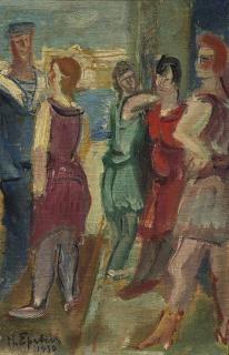 Henri Epstein - Femmes et marins sur le port