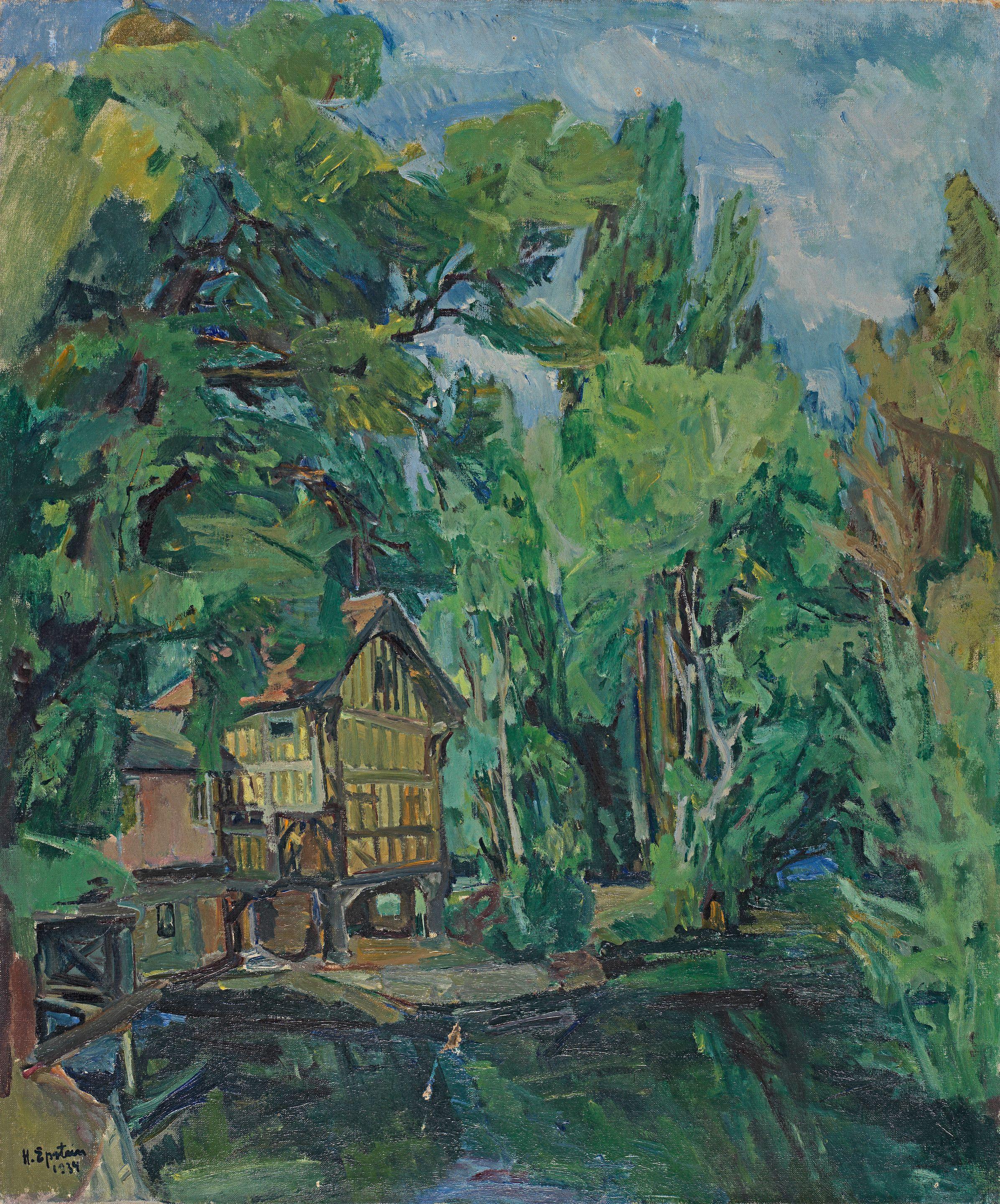 Henri Epstein - Maison au bord d\'une rivière