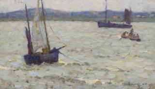 Henri Eugène Le Sidaner - Bateaux Dans La Lagune, Etaples