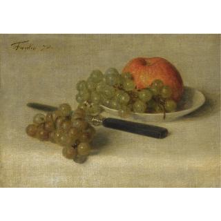 Henri Fantin-Latour - A Still Life With An Apple And Grapes