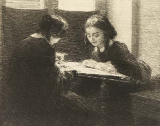Henri Fantin-Latour - Lithographie, 1898, sur Chine appliqué, imprimé par Clot, avec marges, papier légèrement insolé, autrement généralement en bonne condition, cadre