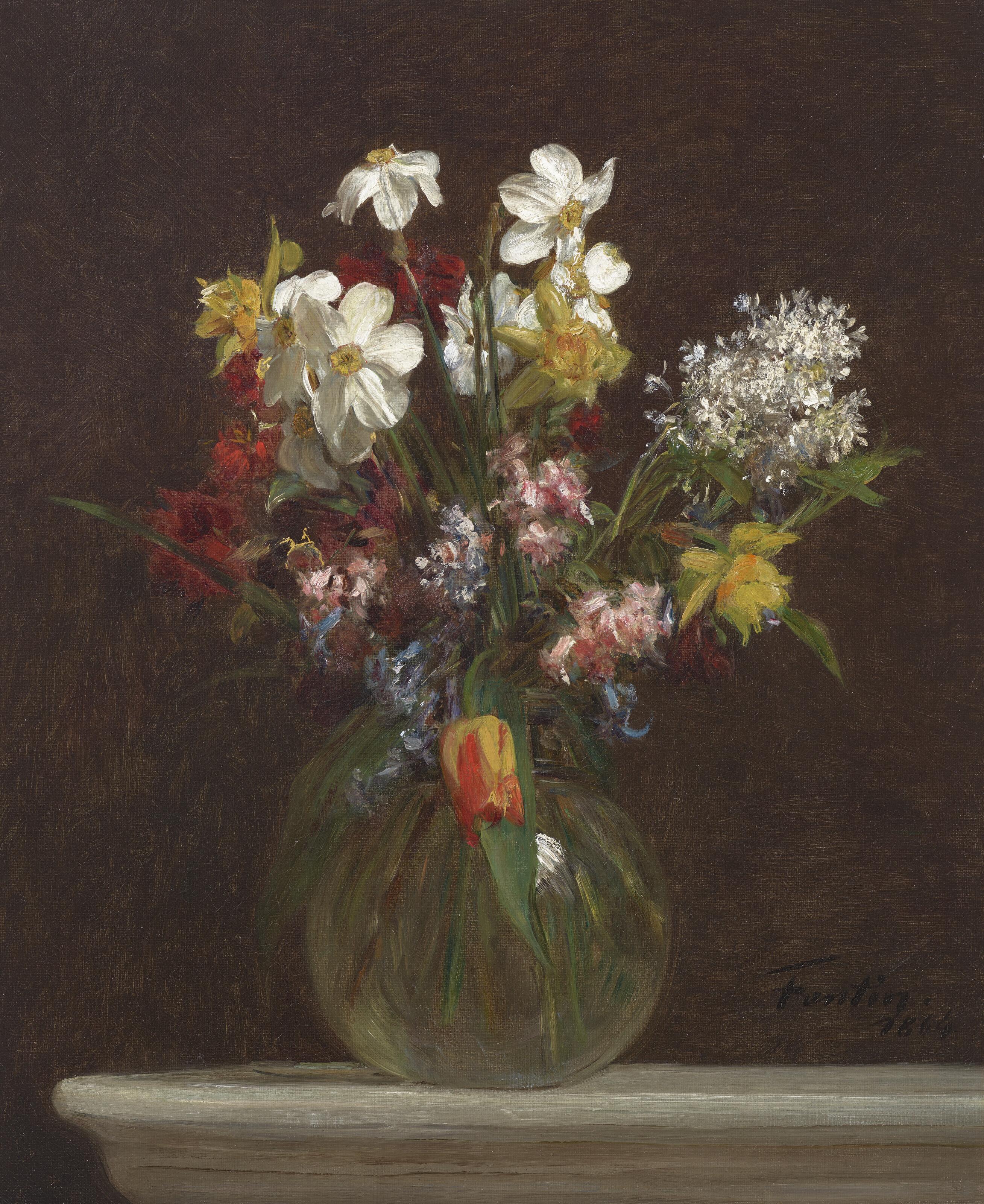 Henri Fantin-Latour - Narcisses blancs, jacinthes et tulipes