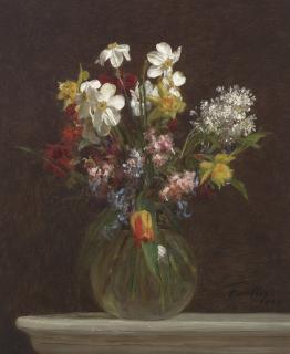 Henri Fantin-Latour - Narcisses blancs, jacinthes et tulipes