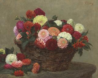 Henri Fantin-Latour - Panier de dahlias
