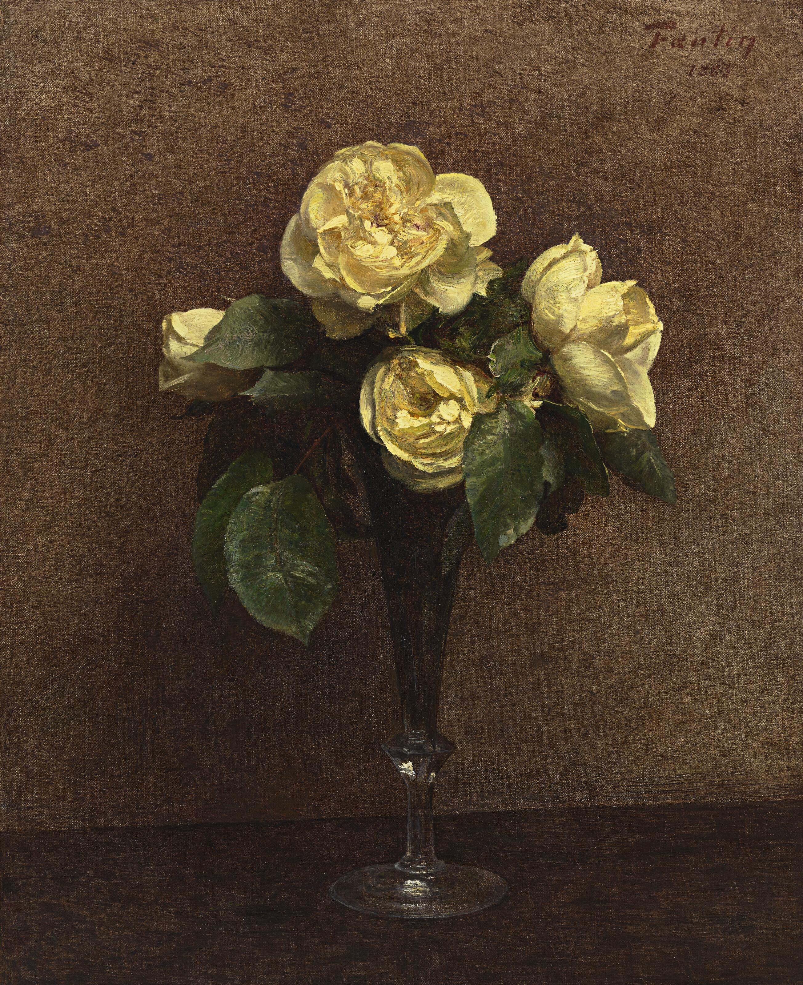 Henri Fantin-Latour - Roses Jaunes, Maréchal Niel