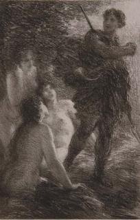 Henri Fantin-Latour - Siegfried Et Les Filles du Rhin de La Série Le Crépuscule Des Dieux