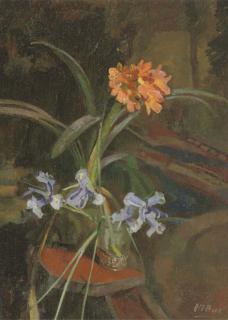 Henri Frédéric Boot - A Still Life With Clivia And Irises