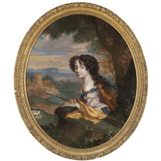 Henri Gascars - Portrait Of Jane \'Jenny\' Myddelton, Mrs May (1661-1740) As A Shepherdess
