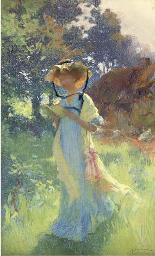 Henri Gaston Darien - A read in the garden