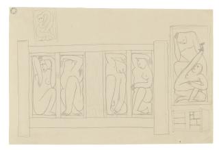Henri Gaudier-Brzeska - Design for furniture for Roger Fry\'s Omega Workshop
