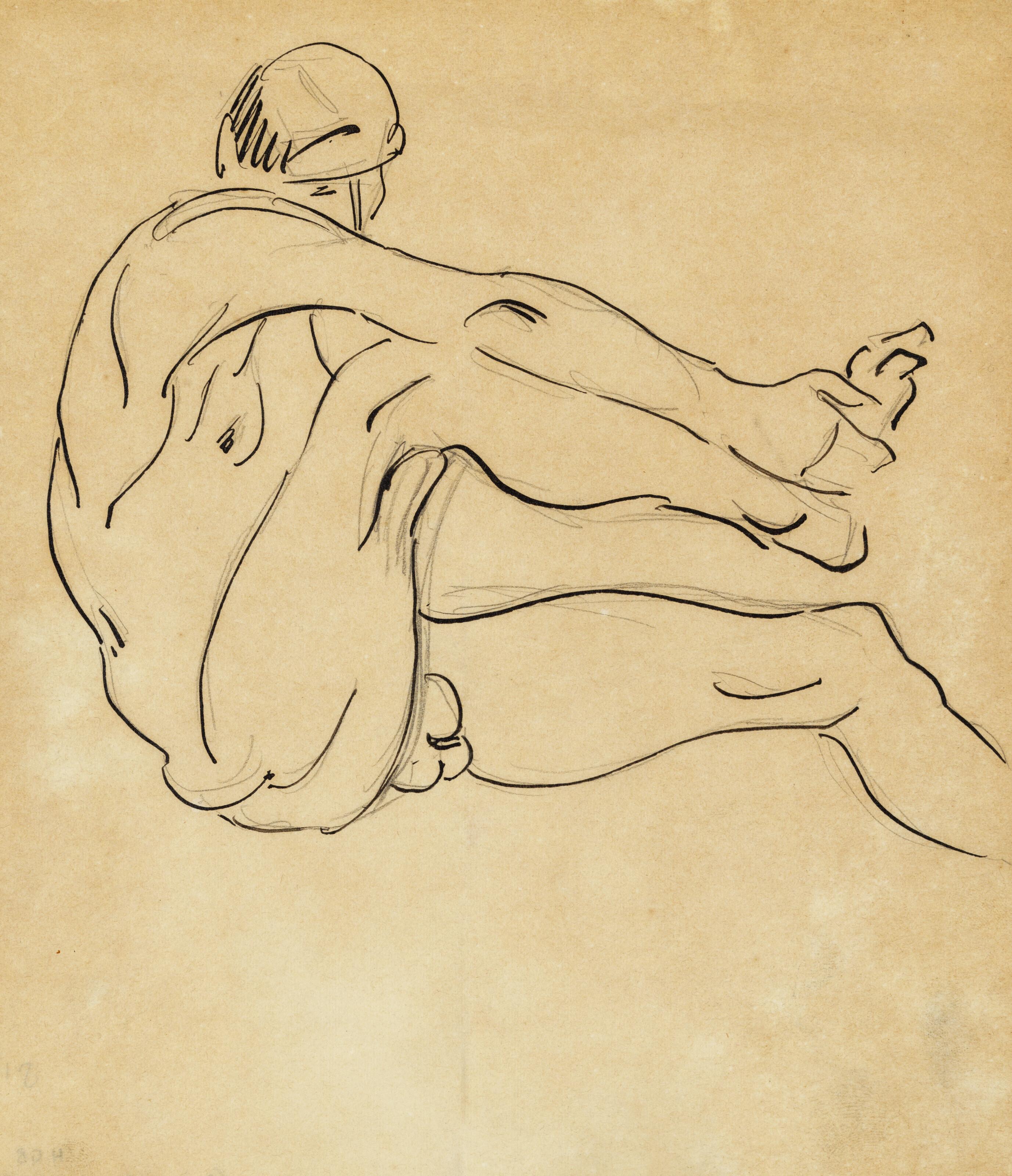 Henri Gaudier-Brzeska - Male Nude Holding Right Foot