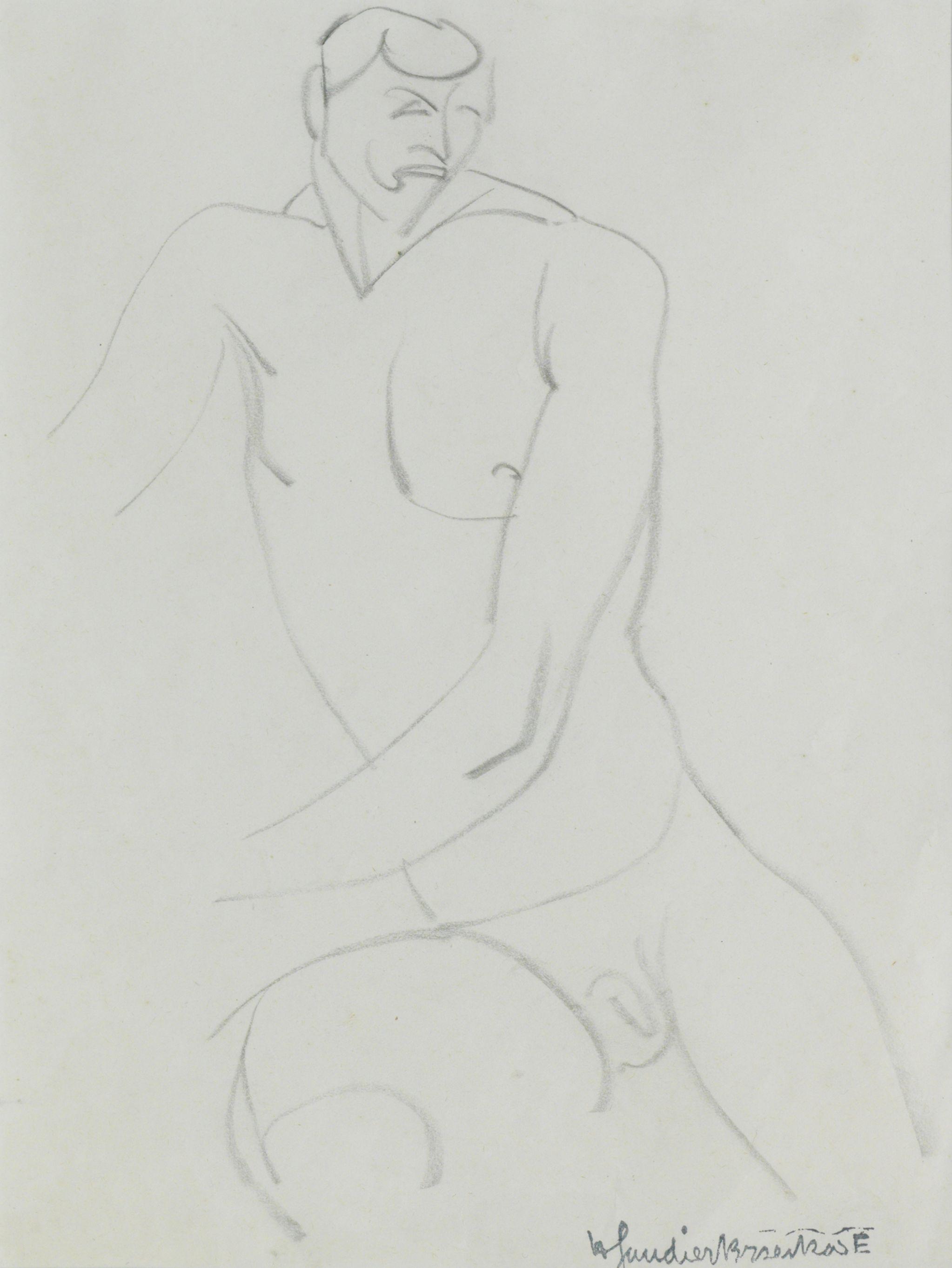Henri Gaudier-Brzeska - Male Nude Seated