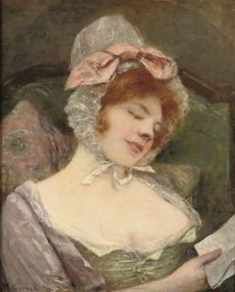Henri Gervex - Pondering a letter of love