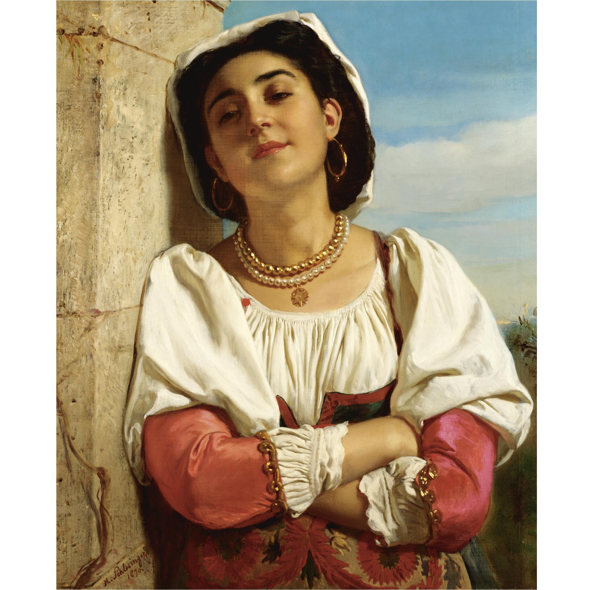 Henri-Guillaume Schlesinger - French A Spanish Beauty