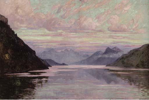 Henri Havet - Coucher de soleil sur le Lac de Côme