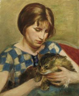 Henri Hayden - Girl with cat