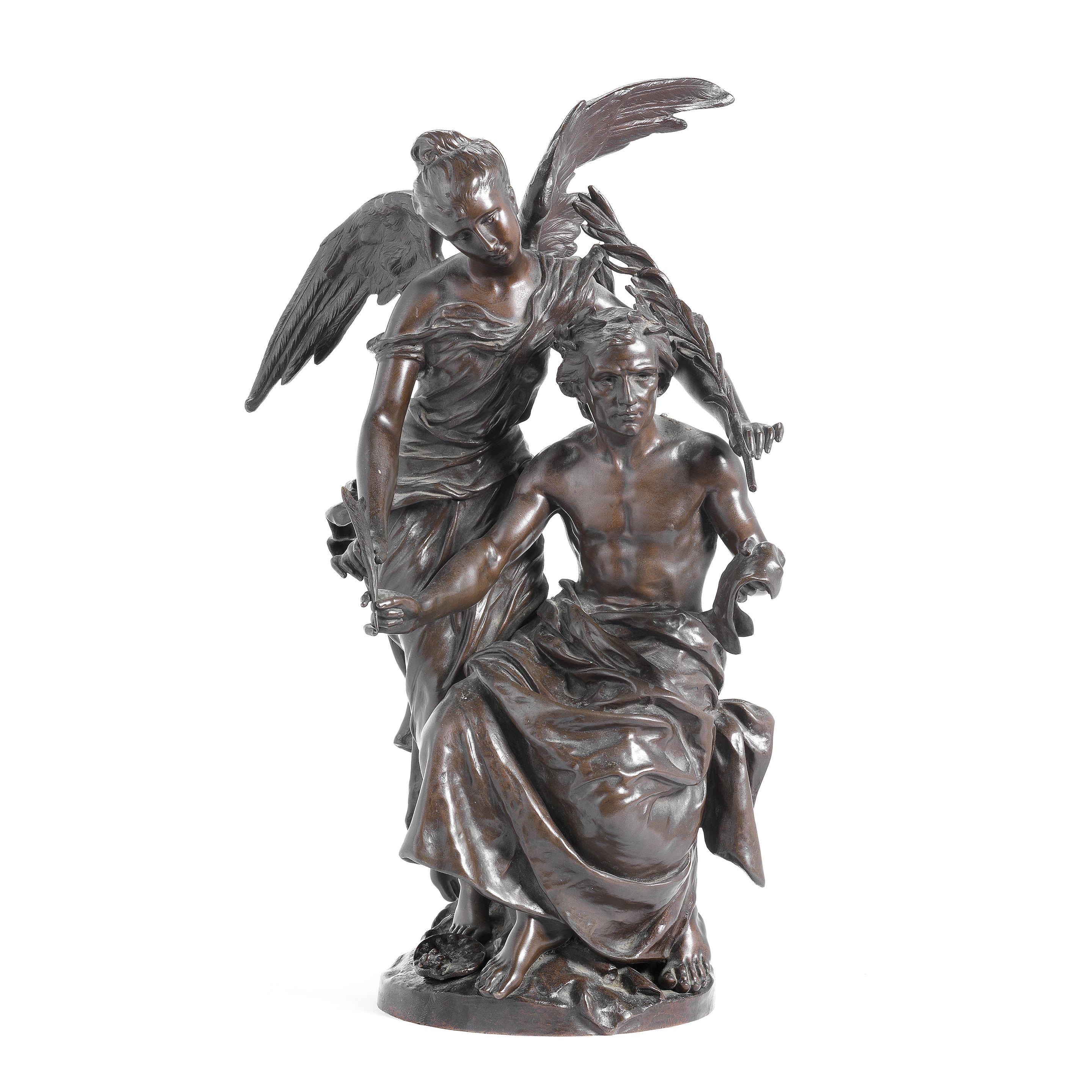 Henri Honoré Plé - A Patinated Bronze Figural Group Of \'Allegories Des Artes\'