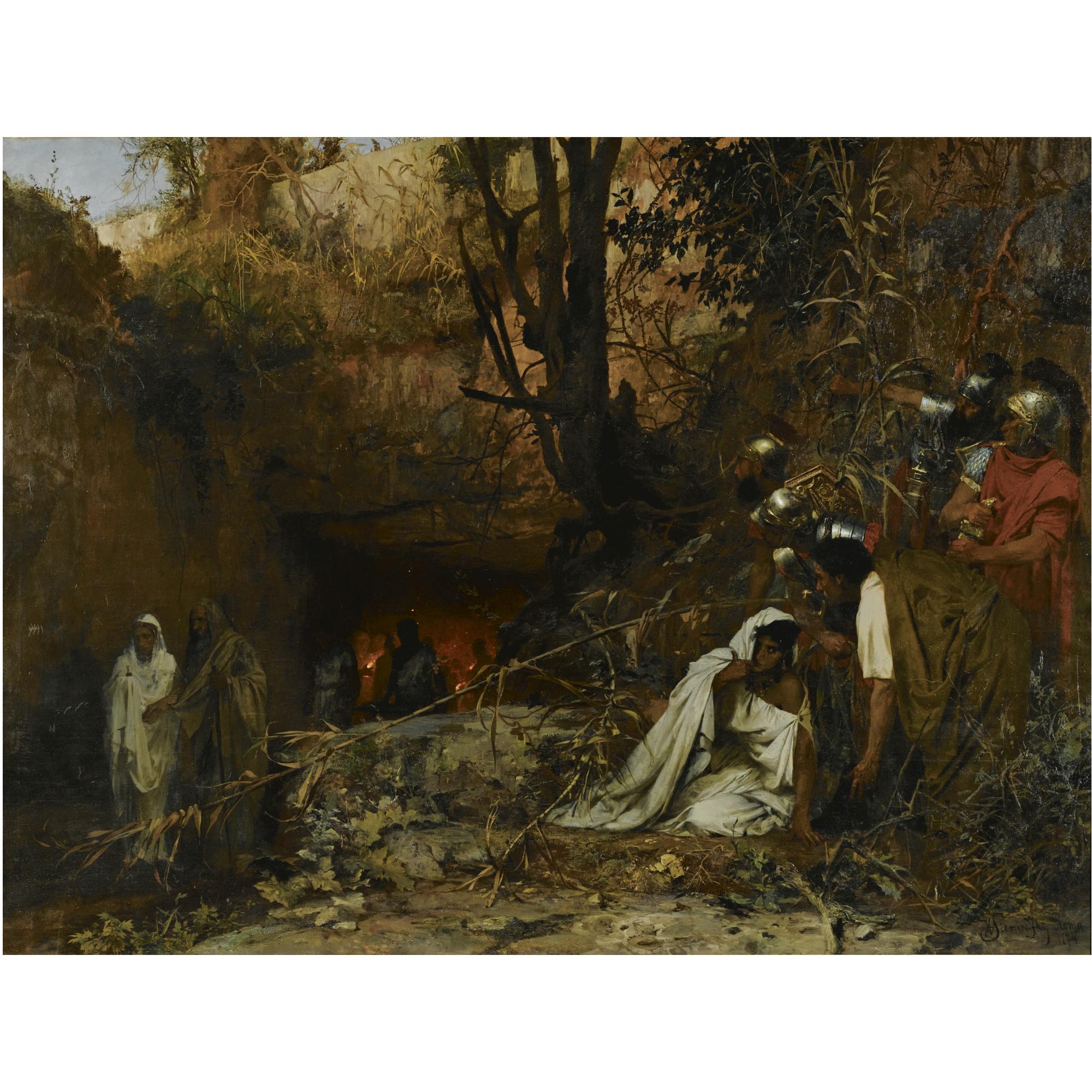 Henri Ippolitovich Semiradsky - Christian Persecutors At The Entrance To The Catacombs