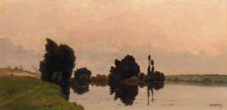 Henri Jacques Delpy - A Tranquil River Landscape
